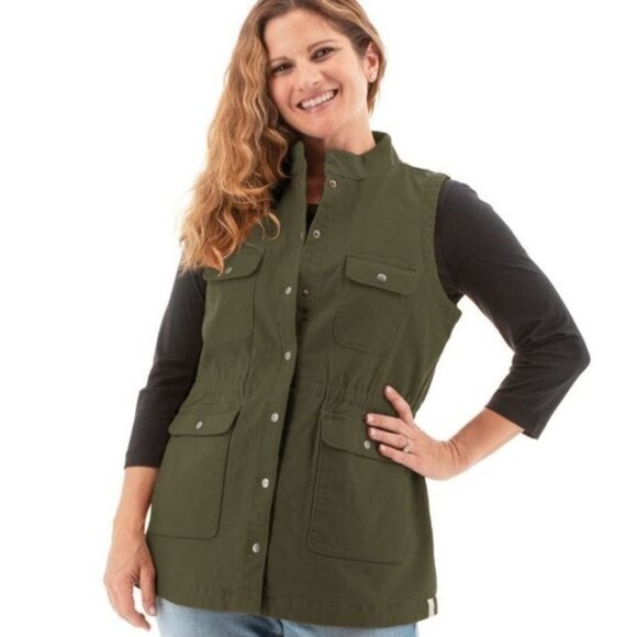 Old Ranch | NWT Women's Camo Denim Barnwell Vest - Size M - Picture 9 of 9